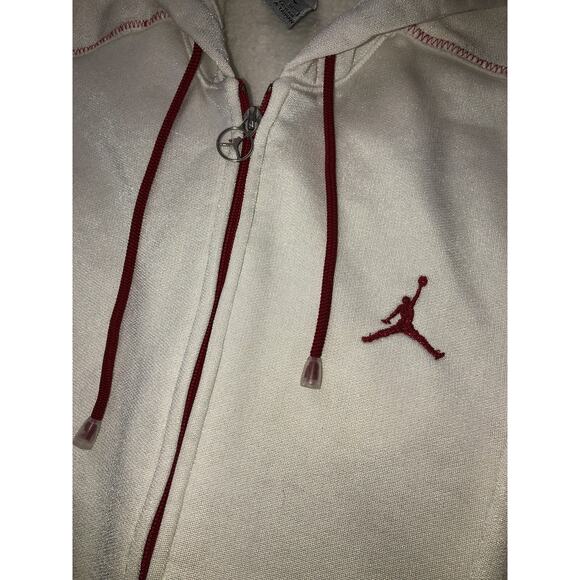 Air Jordan Retro 3 Full Zip Hoodie Medium Cream Red - Picture 2 of 9